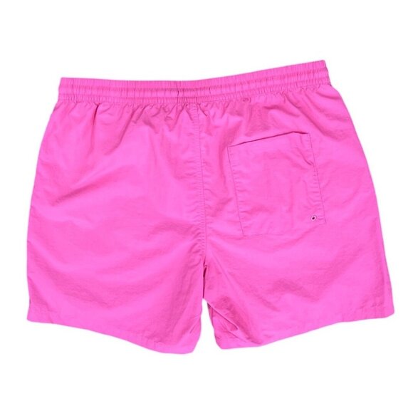 Mens Pink Swim Shorts With Elastic Waist & Drawstring 6.5" Inseam Omkuro Logo Li - Picture 9 of 9